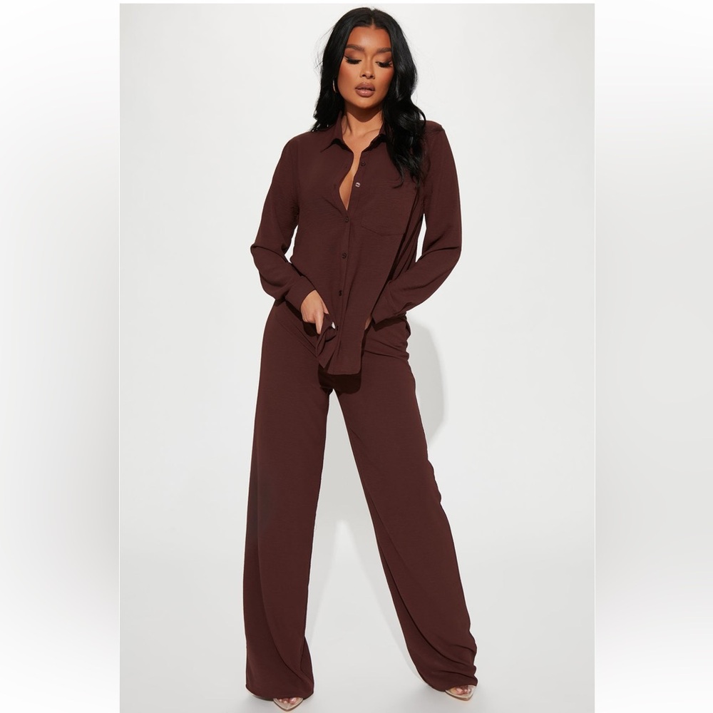 Makenzie Pants Set - Brown